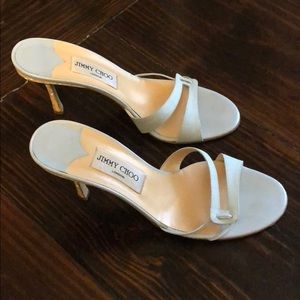 Jimmy Choo baby blue slide on heels